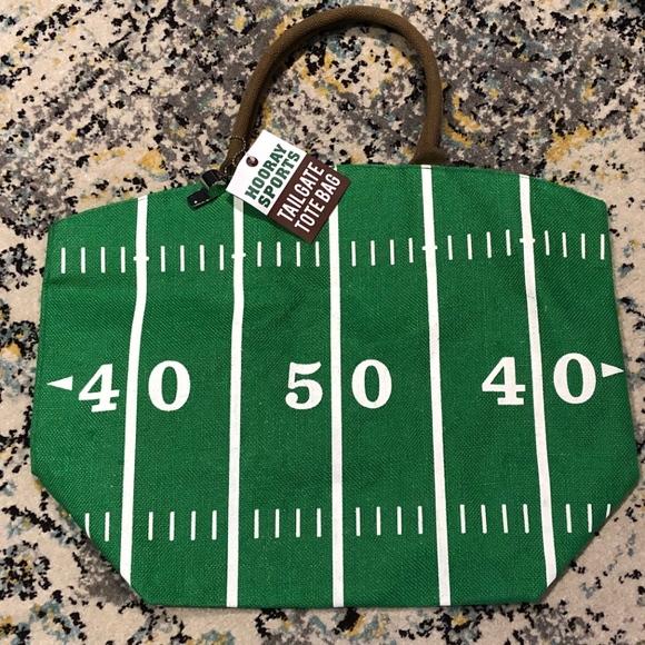 Hooray Sports Tailgate Jute Tote Bag - NWT - Picture 1 of 5
